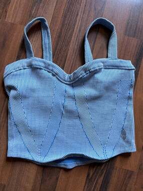 FP Movement by Free People Ribbed V-Neck Athletic Crop Tank Top